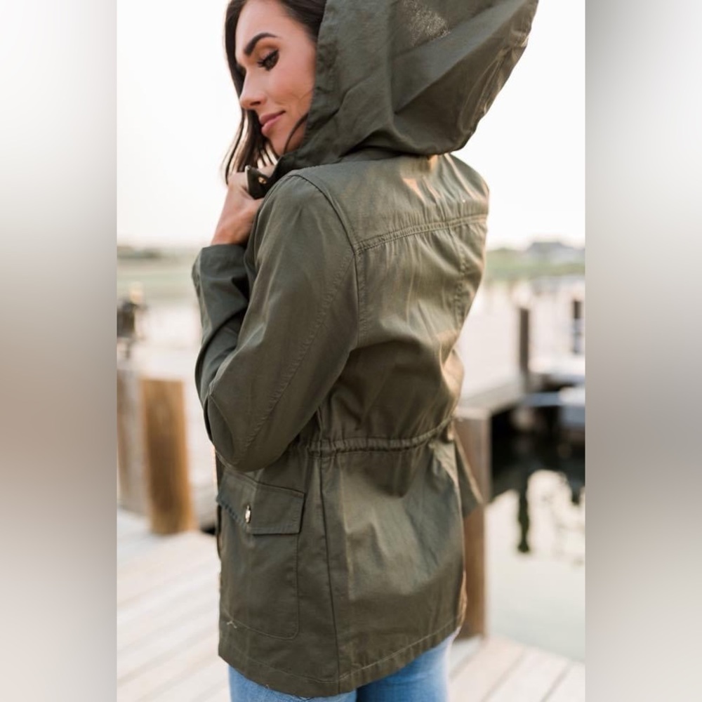 NWT Olive Hooded Cargo Jacket SZ Small by 2Sable - Picture 5 of 7